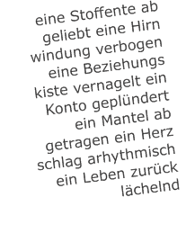 eine Stoffente ab geliebt eine Hirn windung verbogen eine Bezie